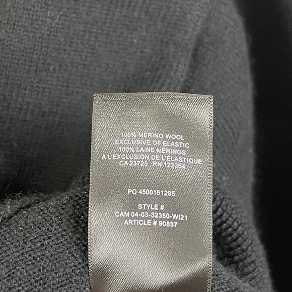 Aritzia Wilfred Cyprie Merino Wool Sweater M Medium Rolled Mockneck Black - Picture 6 of 6